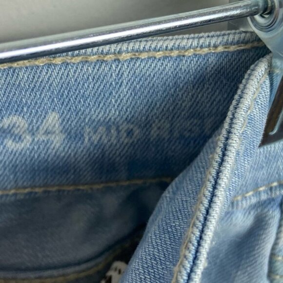 Zara Basic Classic Skinny Jeans Light Blue Wash Size 2 Distressed Busted Knee - Picture 6 of 14